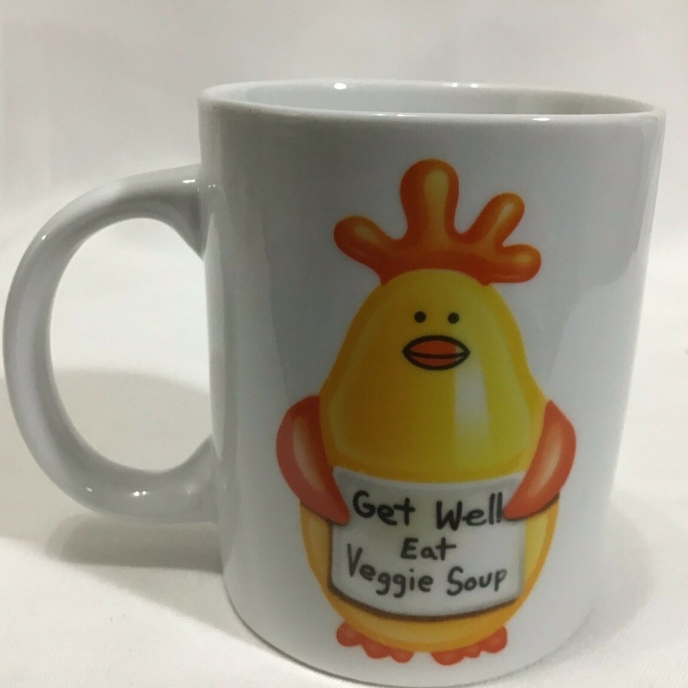 Chicken Teleflora Mug Get Well Eat Veggie Soup Veg - Picture 3 of 5